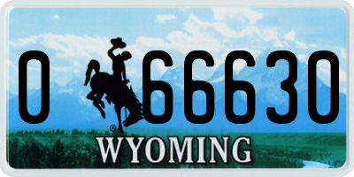 WY license plate 066630