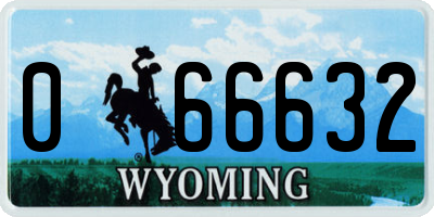WY license plate 066632