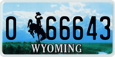 WY license plate 066643
