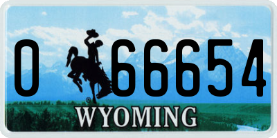 WY license plate 066654