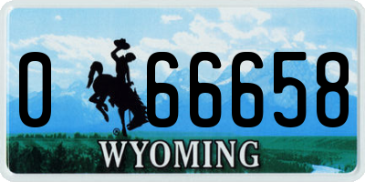 WY license plate 066658