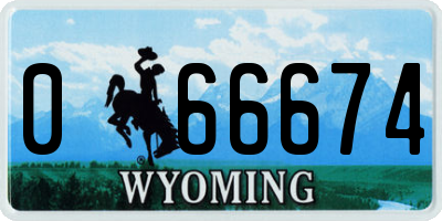 WY license plate 066674