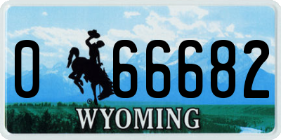 WY license plate 066682