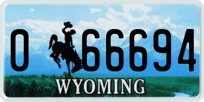 WY license plate 066694