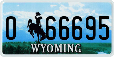 WY license plate 066695