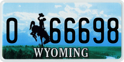 WY license plate 066698