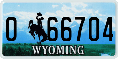 WY license plate 066704