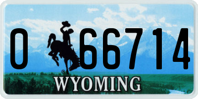 WY license plate 066714