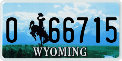 WY license plate 066715