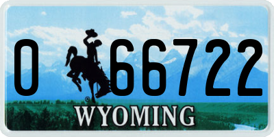 WY license plate 066722