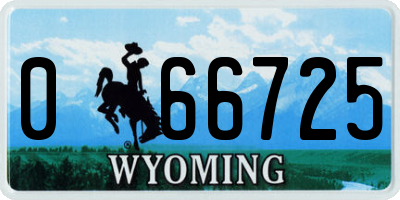 WY license plate 066725