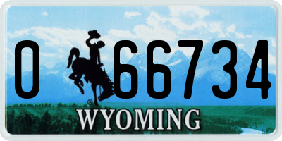WY license plate 066734