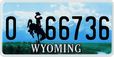 WY license plate 066736
