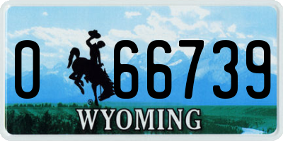 WY license plate 066739