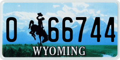 WY license plate 066744