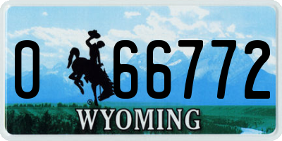 WY license plate 066772