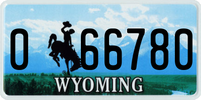 WY license plate 066780