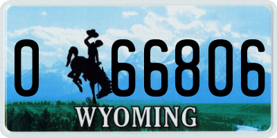 WY license plate 066806