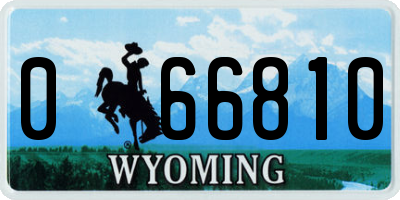 WY license plate 066810