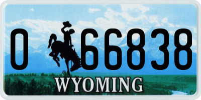 WY license plate 066838