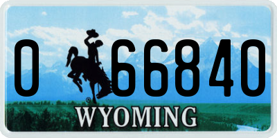 WY license plate 066840