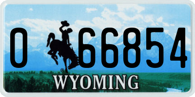 WY license plate 066854