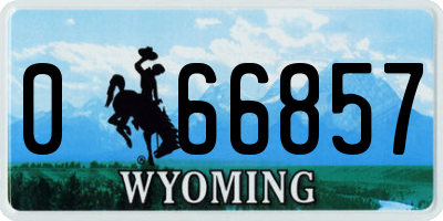 WY license plate 066857