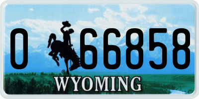 WY license plate 066858