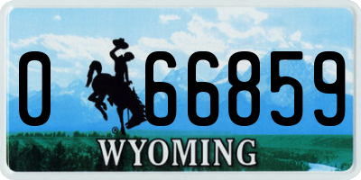 WY license plate 066859