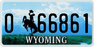 WY license plate 066861