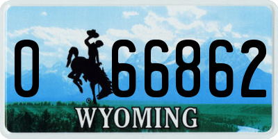 WY license plate 066862