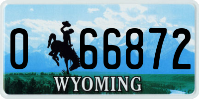 WY license plate 066872