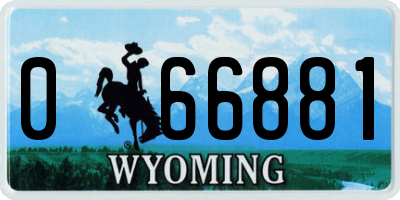WY license plate 066881