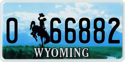 WY license plate 066882