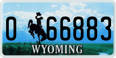 WY license plate 066883