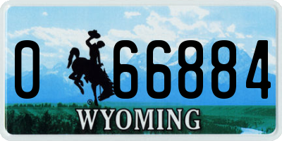 WY license plate 066884