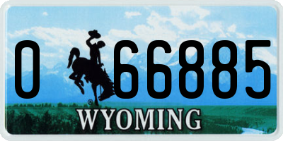 WY license plate 066885