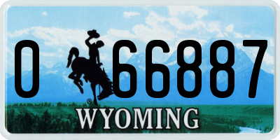 WY license plate 066887