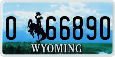 WY license plate 066890
