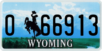 WY license plate 066913