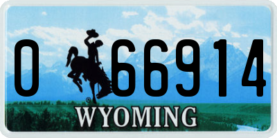 WY license plate 066914
