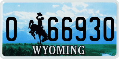 WY license plate 066930