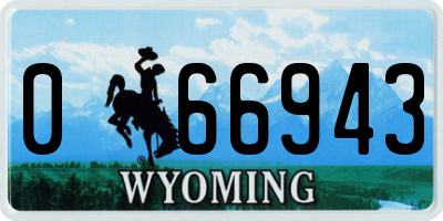 WY license plate 066943