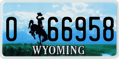 WY license plate 066958