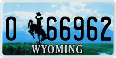 WY license plate 066962