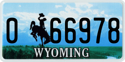 WY license plate 066978