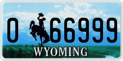 WY license plate 066999
