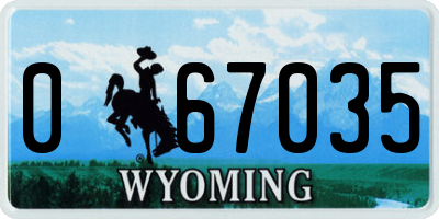 WY license plate 067035