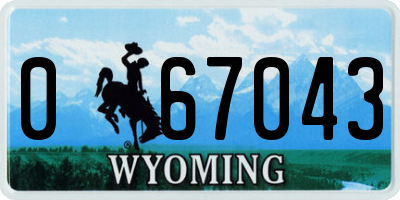 WY license plate 067043