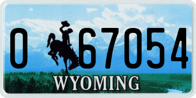 WY license plate 067054